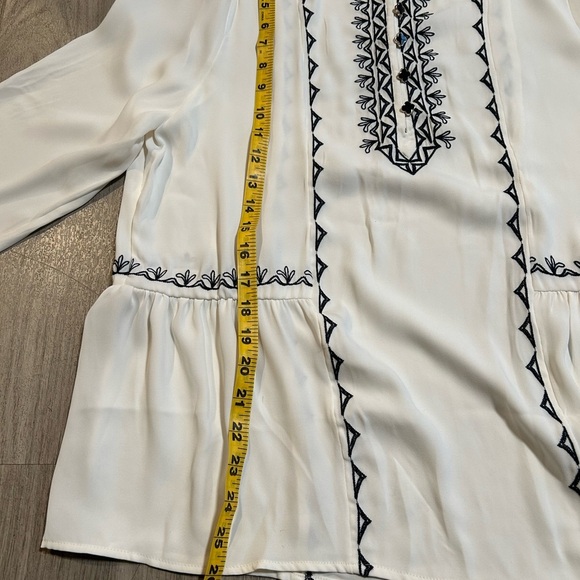 Chico's Ivory Blouse with Black Embroidery - Picture 11 of 14